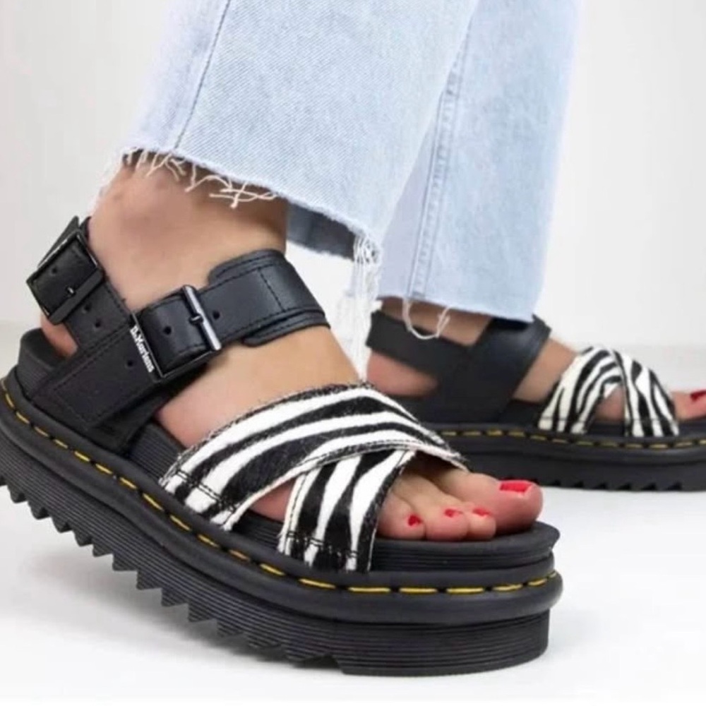 SOLD

Dr. Martens Voss ll Black and White Hair-On Zebra Sandals NWOT